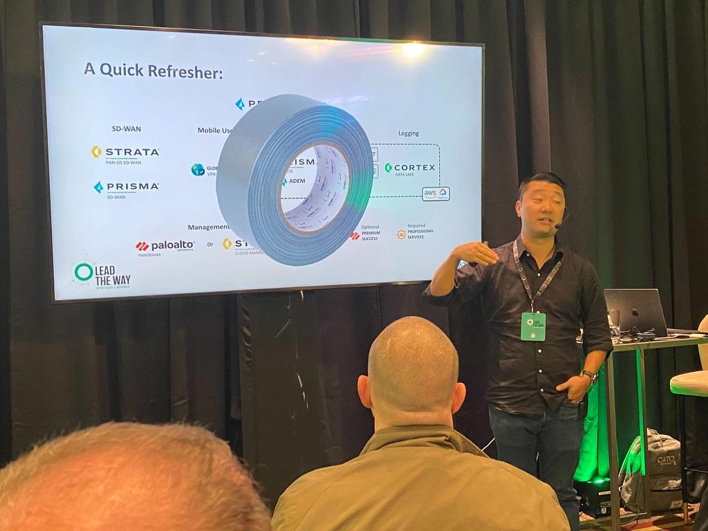 Evin Safdia presenting at Cato Networks SKO 2024 in Athens