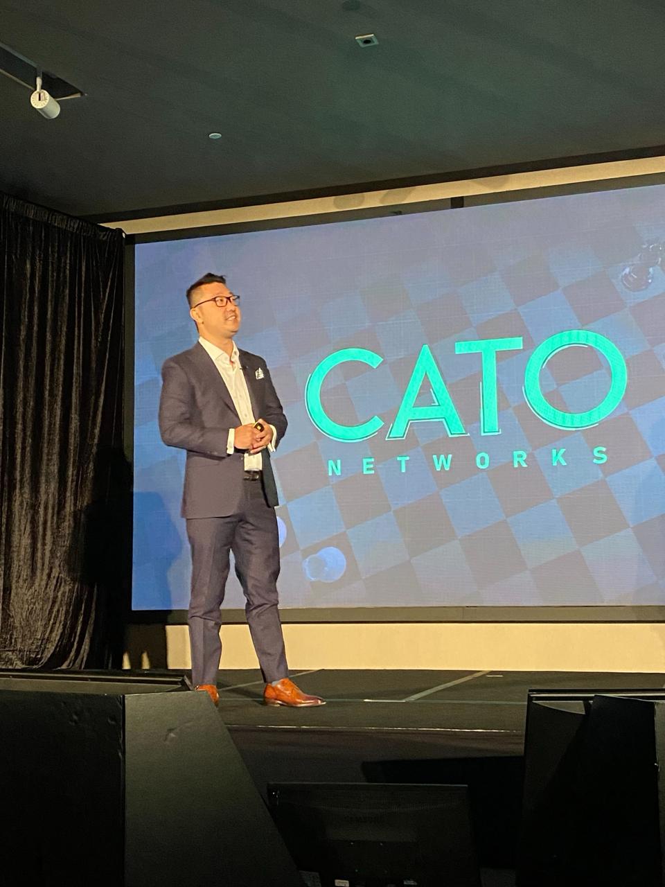 Evin Safdia presenting at Cato Networks event