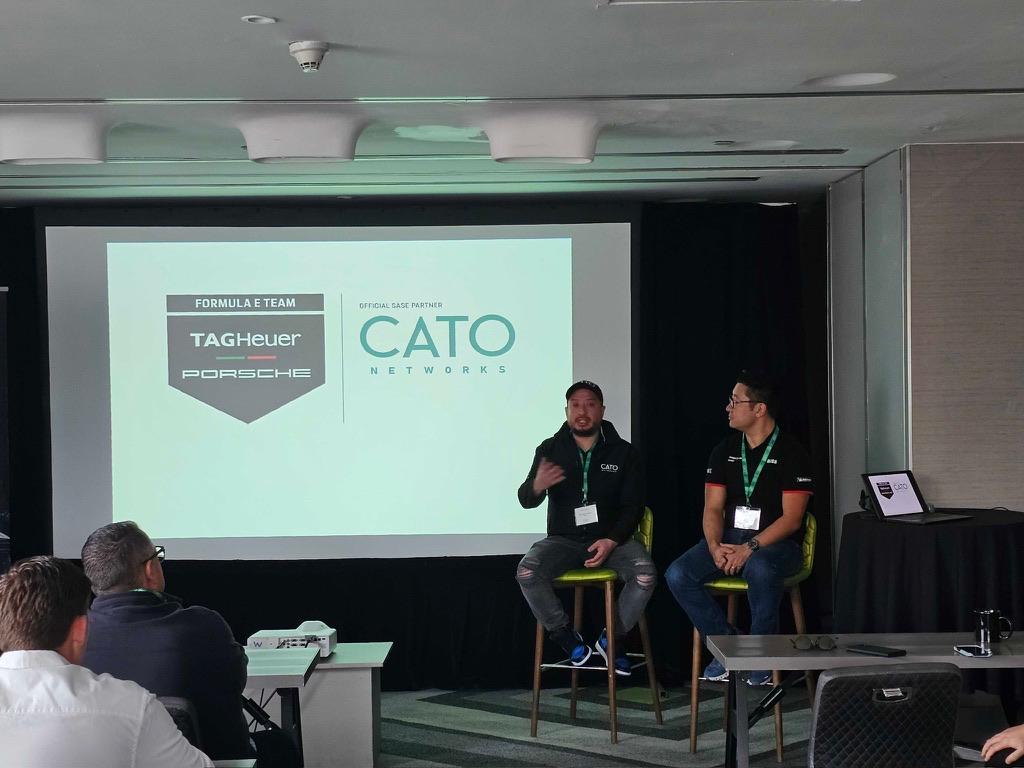 Evin Safdia presenting at Cato Networks Formula E Mexico City 2024