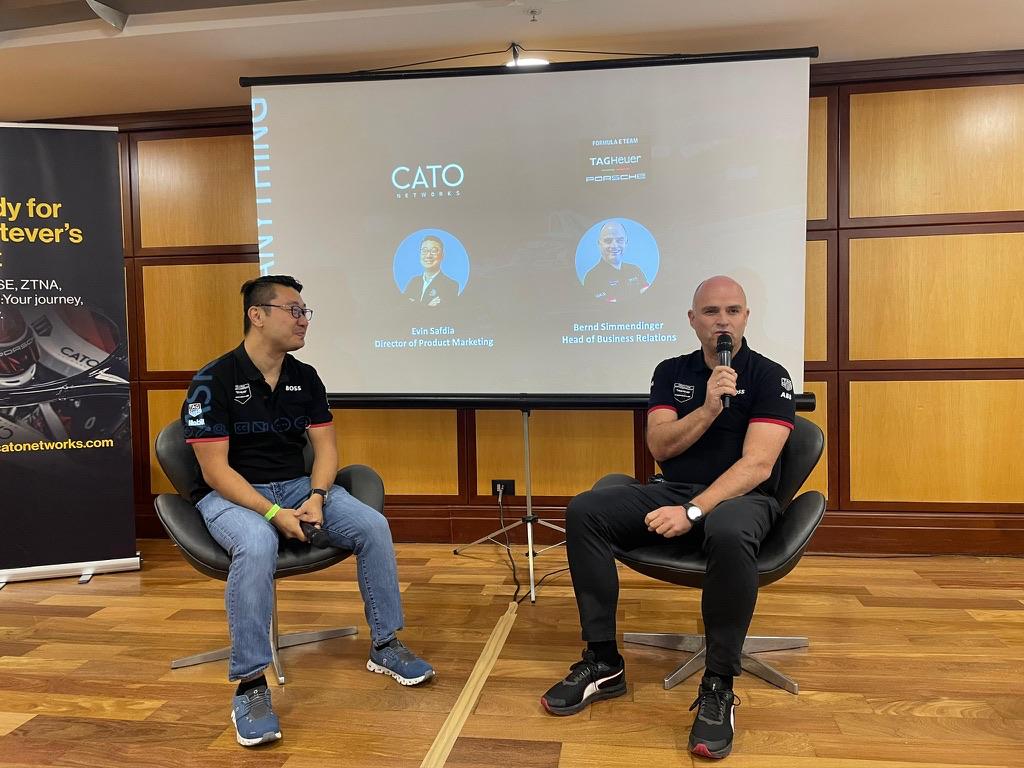 Evin Safdia presenting at Cato Networks Formula E São Paulo 2024