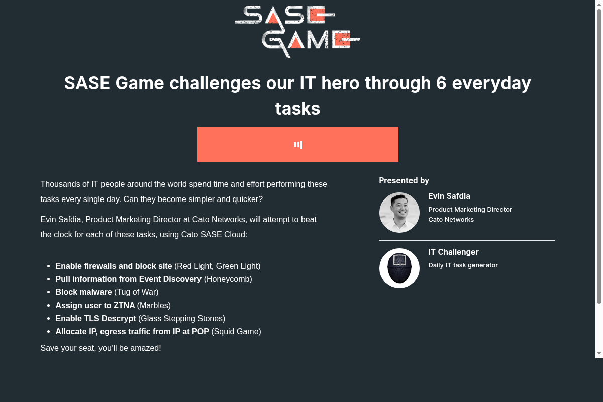 The SASE Game Webinar